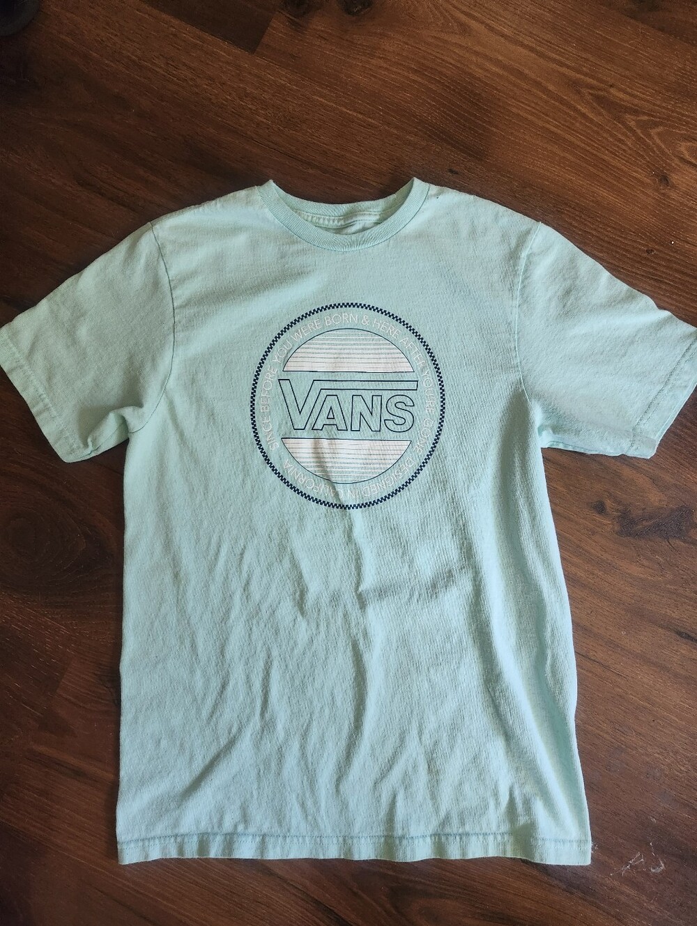 Pre-loved Vans Mint Green Logo Tee Boys Large